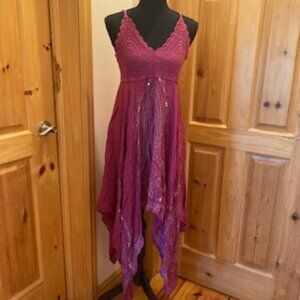 Fun Pink Dress with Crochet Chest Piece